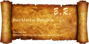 Berthold Renáta névjegykártya